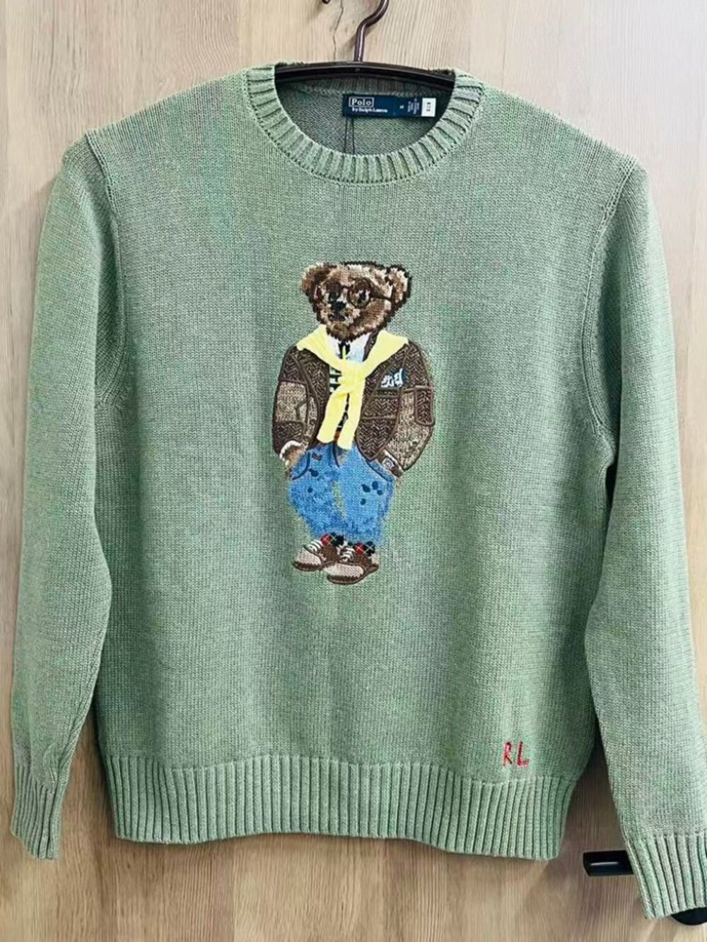 Polo Ralph Lauren Green Bear Sweater M NWT